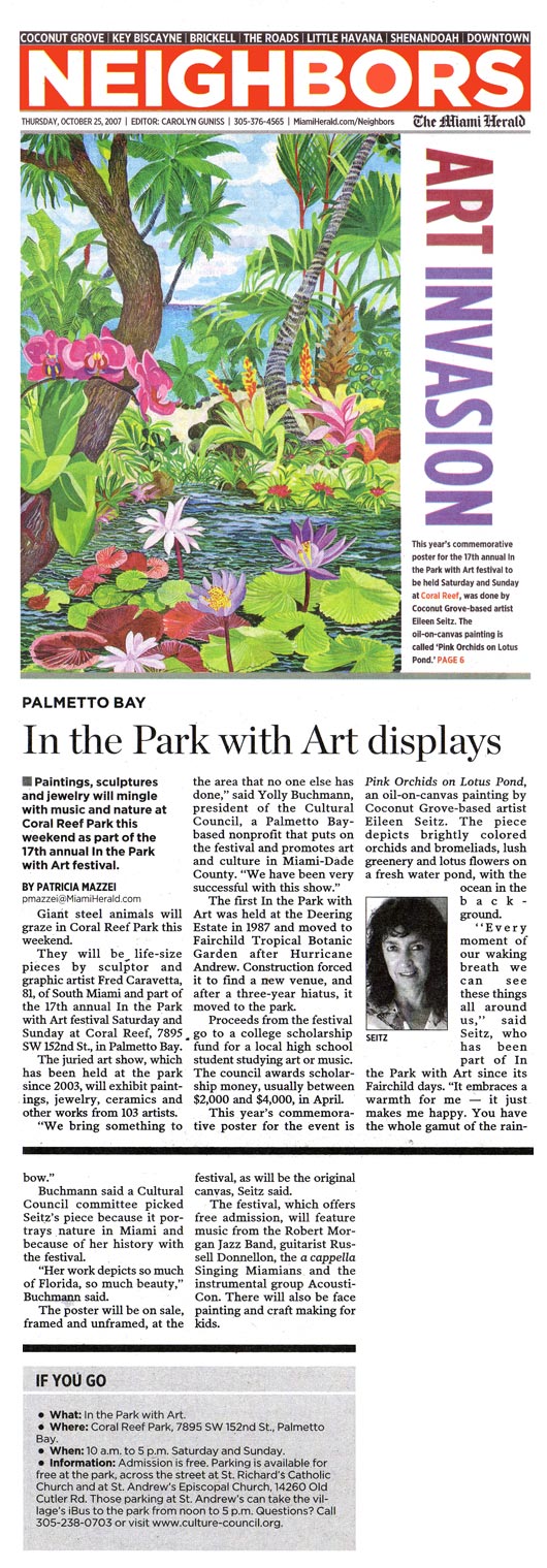 Art in the Park - Eileen Seitz Poster Artist (Miami Herald)