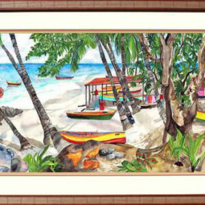 444-Black Sand Beach Framed 2