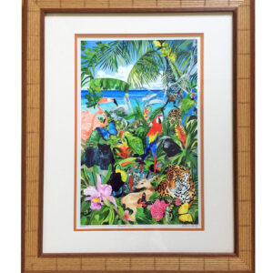Xcaret Life Hand-Signed Giclee 15" x 9.75" image + mat and frame