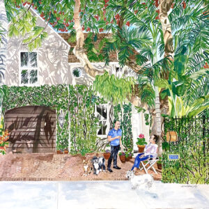 "Esmeralda" private home in Coconut Grove Original Watercolor Commissioned 22"x30"