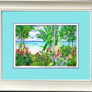 Butterfly Beach Hand-Signed Giclee 6.5"x9.5" Matted & Framed