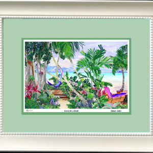 Gone for a Book Hand-Signed Giclee 6.5"x9.5" Matted & Framed