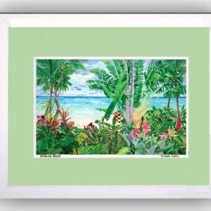 Butterfly Beach Framed Miniprint (Wasabi)