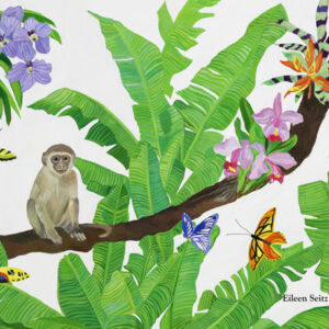 Monkey in the Banana Leaves  8 x 10 matted miniprint